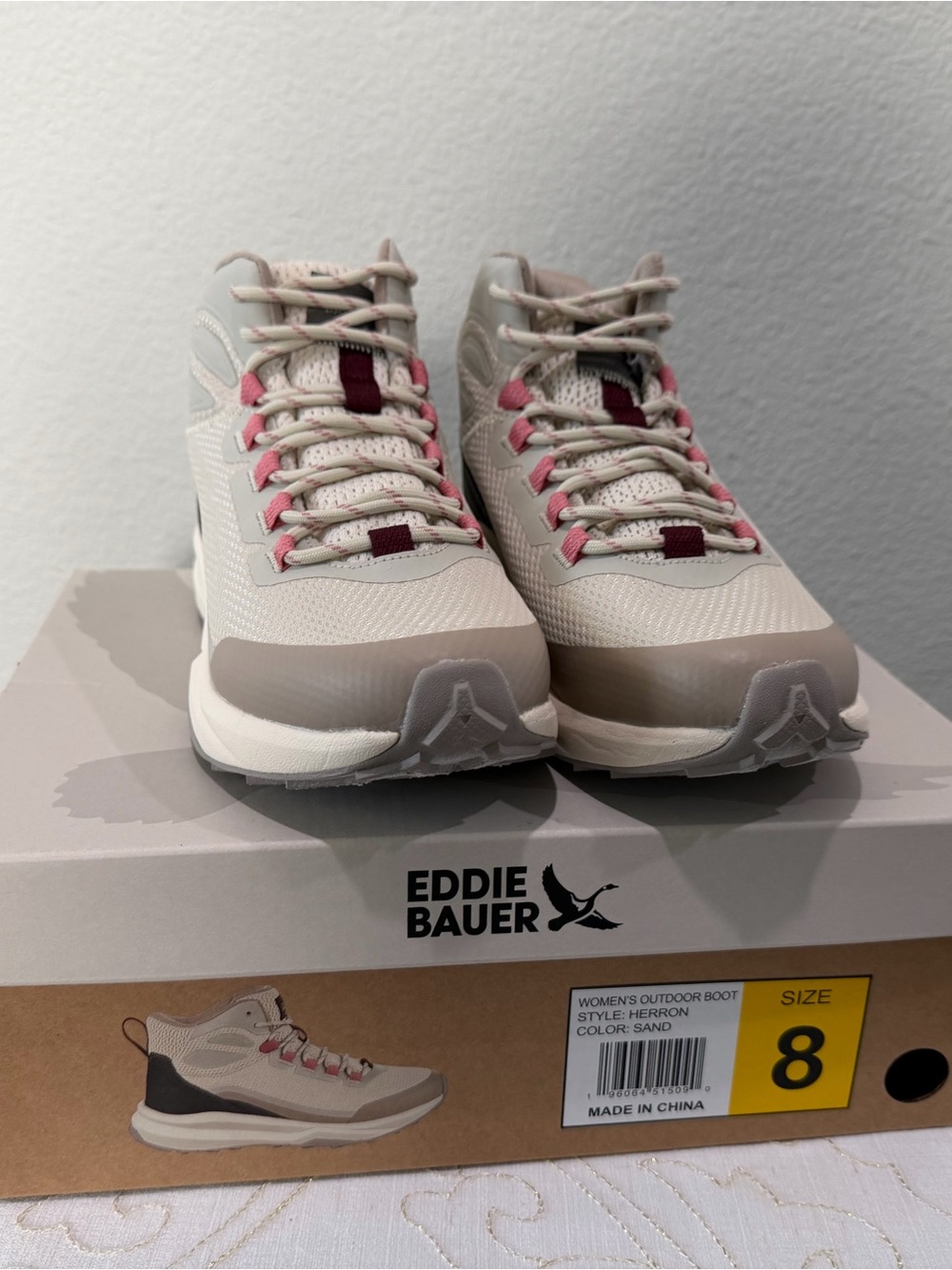 NIB Eddie Bauer Women's Herron Mid-Ankle Outdoor Hiking Boots - Sand, Size 8